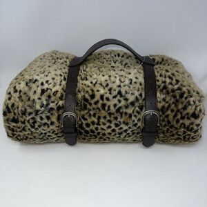 Madison Park Stein Mart Leopard Print Faux Fur Plush Throw Blanket NWT 50X60"